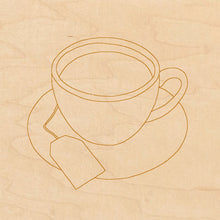 Load image into Gallery viewer, Cup of Tea with Pattern 8&quot;x8&quot;
