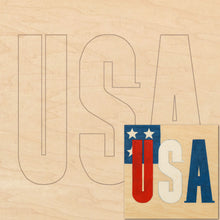 Load image into Gallery viewer, USA with Pattern 12&quot; x 12&quot;
