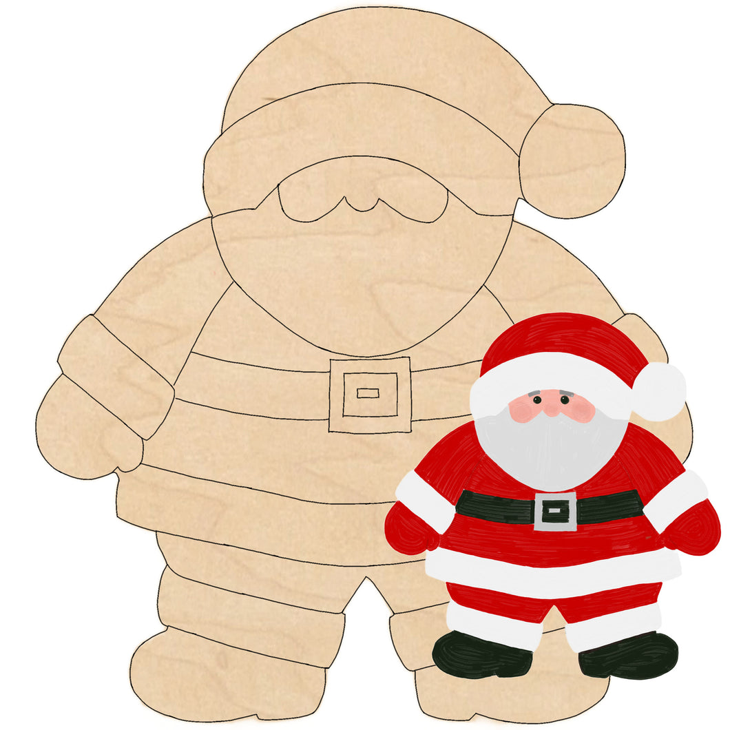 Santa with Pattern Multi-Art Shape with Hanger