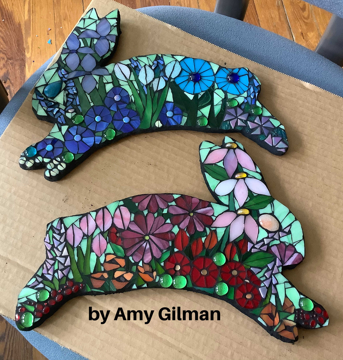 Mosaic Backer | 2 Mosaic Rabbits – Skeew