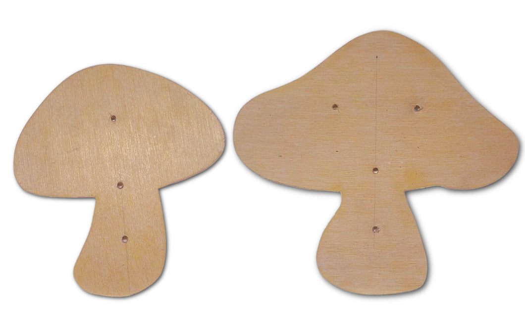 Mushroom Pair Mosaic Backer (pre-drilled for hangable & stakeable kits)